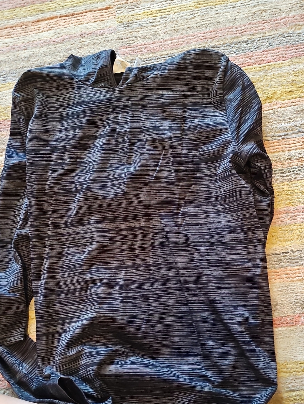 Fabletics Women's Striped Long Sleeve Jacket - Black & Gray